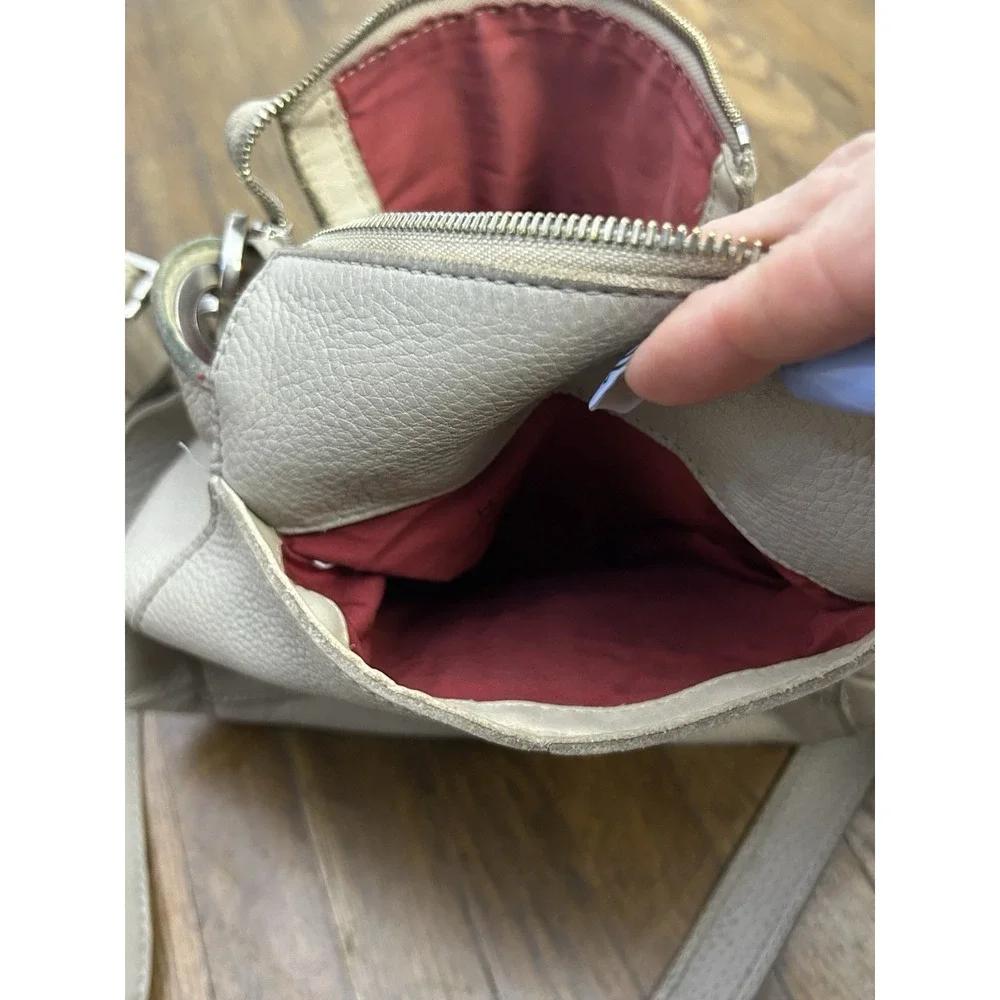 Hammitt Bryant Medium bag is crafted from grey pebbled leather Silver Rivets Med